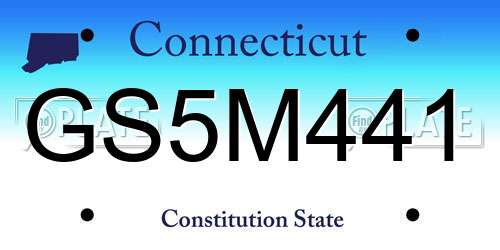 GS5M441 Connecticut License Plate