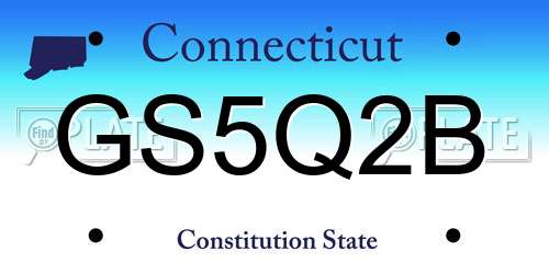 GS5Q2B Connecticut License Plate