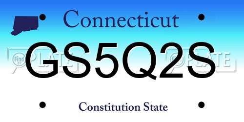 GS5Q2S Connecticut License Plate