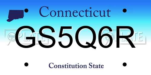 GS5Q6R Connecticut License Plate