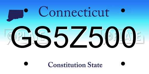 GS5Z500 Connecticut License Plate