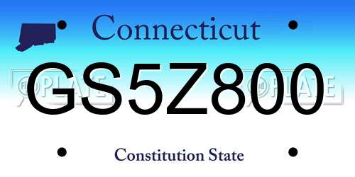 GS5Z800 Connecticut License Plate