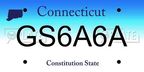 GS6A6A Connecticut License Plate