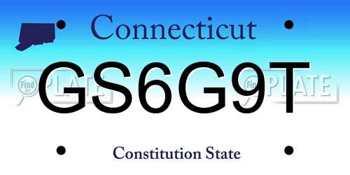 GS6G9T Connecticut License Plate