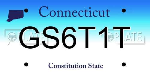 GS6T1T Connecticut License Plate
