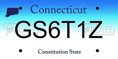 GS6T1Z Connecticut License Plate
