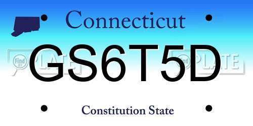 GS6T5D Connecticut License Plate