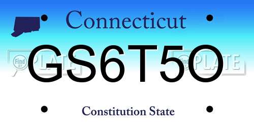 GS6T5O Connecticut License Plate