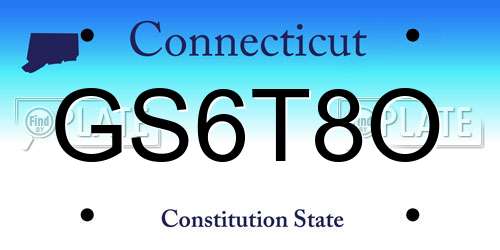 GS6T8O Connecticut License Plate