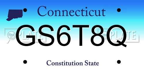 GS6T8Q Connecticut License Plate