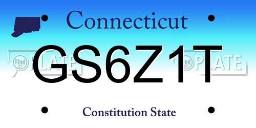 GS6Z1T Connecticut License Plate