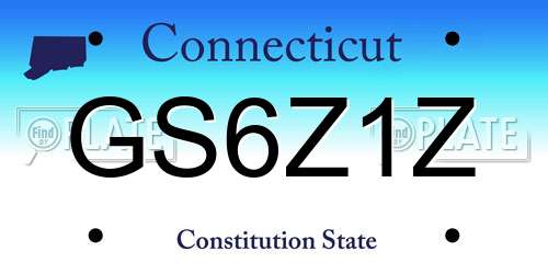 GS6Z1Z Connecticut License Plate