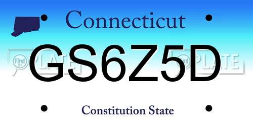 GS6Z5D Connecticut License Plate