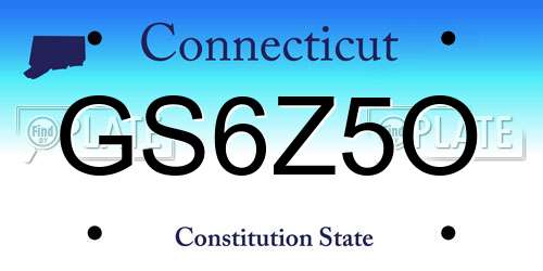 GS6Z5O Connecticut License Plate