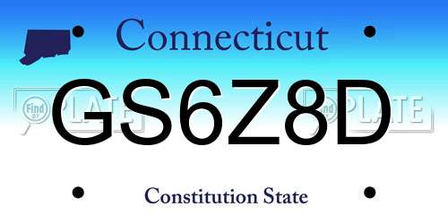 GS6Z8D Connecticut License Plate
