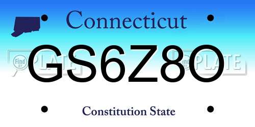 GS6Z8O Connecticut License Plate