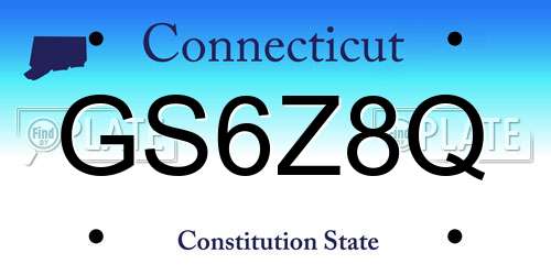 GS6Z8Q Connecticut License Plate