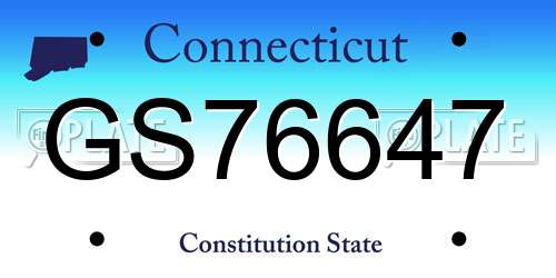 GS76647 Connecticut License Plate