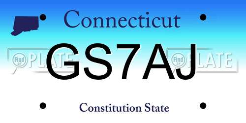 GS7AJ Connecticut License Plate