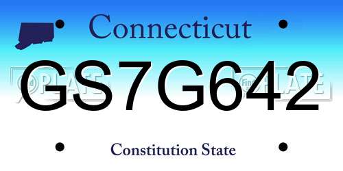 GS7G642 Connecticut License Plate