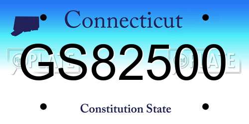 GS82500 Connecticut License Plate