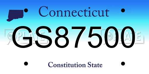 GS87500 Connecticut License Plate