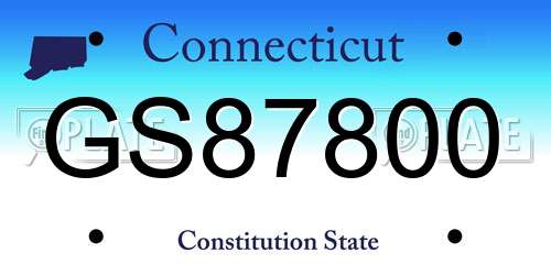 GS87800 Connecticut License Plate
