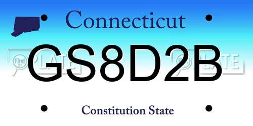 GS8D2B Connecticut License Plate