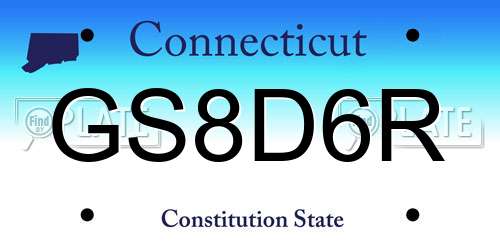 GS8D6R Connecticut License Plate