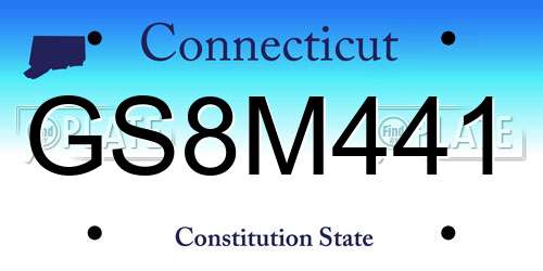 GS8M441 Connecticut License Plate