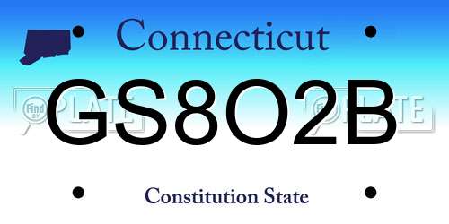 GS8O2B Connecticut License Plate