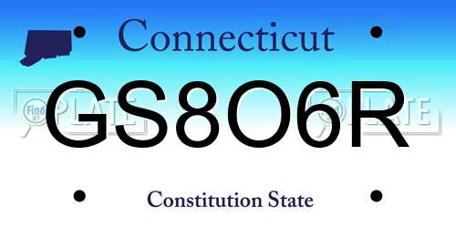 GS8O6R Connecticut License Plate
