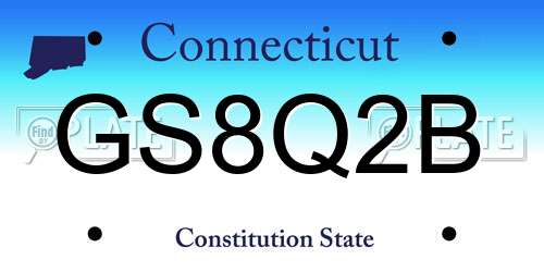 GS8Q2B Connecticut License Plate