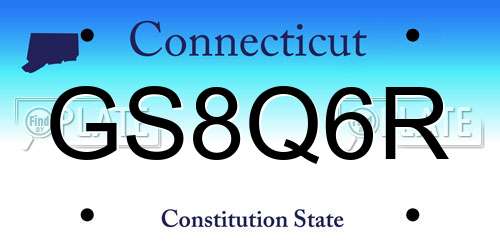 GS8Q6R Connecticut License Plate