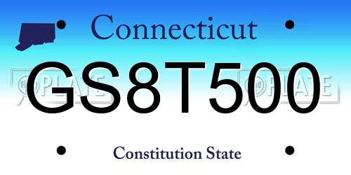 GS8T500 Connecticut License Plate