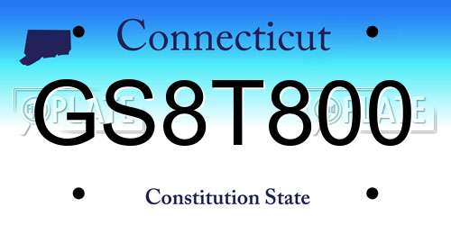 GS8T800 Connecticut License Plate