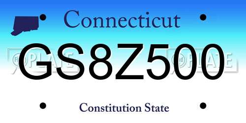 GS8Z500 Connecticut License Plate