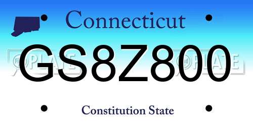 GS8Z800 Connecticut License Plate