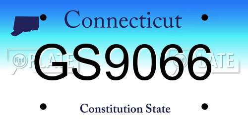 GS9066 Connecticut License Plate