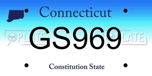 GS969 Connecticut License Plate