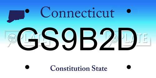 GS9B2D Connecticut License Plate