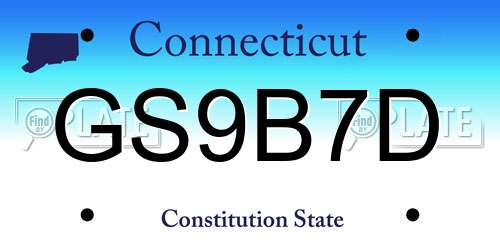GS9B7D Connecticut License Plate