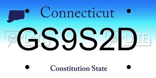 GS9S2D Connecticut License Plate