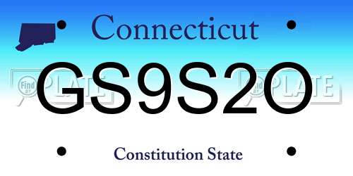 GS9S2O Connecticut License Plate
