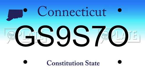 GS9S7O Connecticut License Plate
