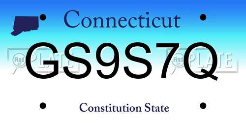 GS9S7Q Connecticut License Plate
