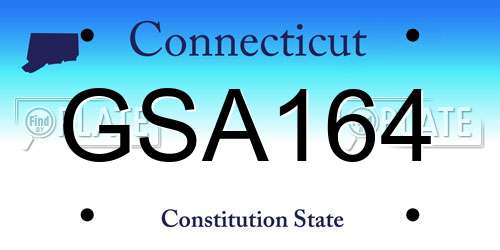 GSA164 Connecticut License Plate