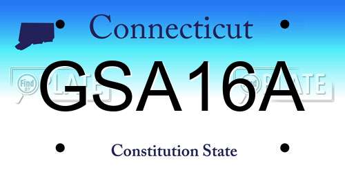 GSA16A Connecticut License Plate