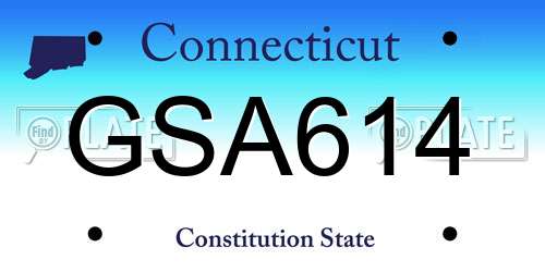 GSA614 Connecticut License Plate