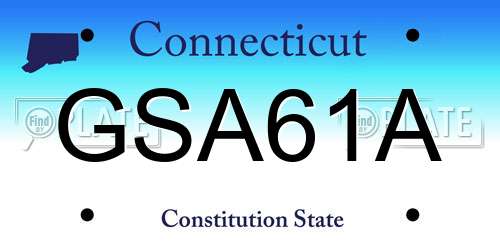 GSA61A Connecticut License Plate